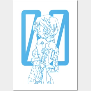 Rei Ayanami Continuous Line Artwork Posters and Art